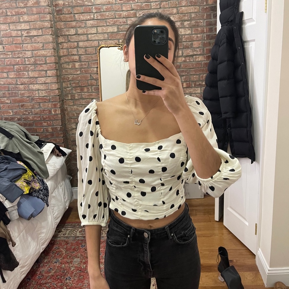 ZARA polka dot top